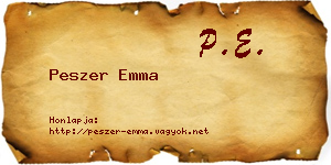 Peszer Emma névjegykártya
